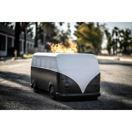 The Outdoor Plus 48 Rectangular Classic Bus Fire Pit - GFRC Concrete - Match Lit - Liquid Propane OPT-BUS4824-BWC-LP